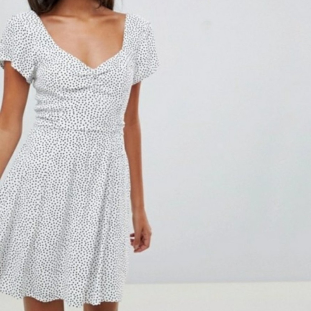 Abercrombie Cotton Black White Polka Dot Dress Size S